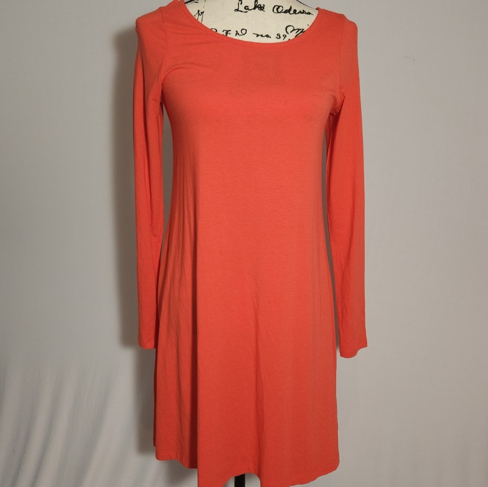 Express Small Scoop neck Red Dress, Long Sleeves